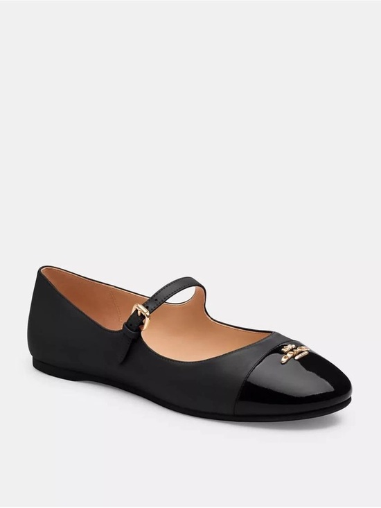 Coach Shoes - Coach Aubree Leather Mary Jane Flats